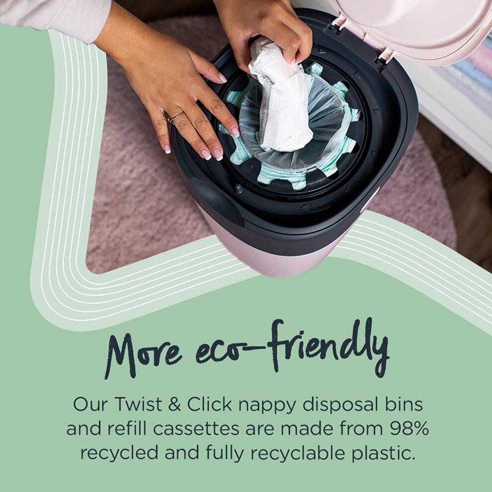 Tommee Tippee Twist & Click Nappy Disposal Bin - Pink